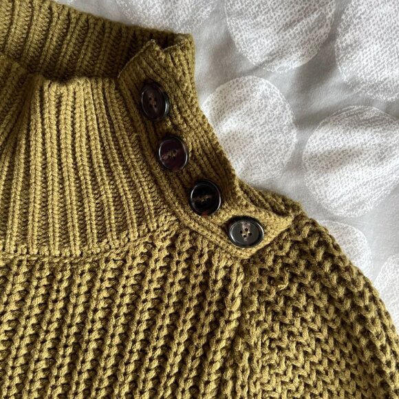Anthropologie Moon River Sweater Crochet Button Dress Green Sz S - Picture 8 of 16